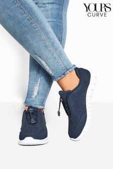Yours Curve Blue Wide Fit Titania Gem Trainers (N29219) | $61