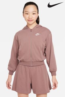 Brown - Kapucar iz džersija z zadrgo Nike Sportswear (N29901) | €51