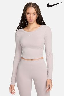 Nike Pale Pink Chill Knits Mini-Ribbed Long-Sleeve Top (N29919) | €72