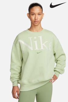 Nike Green Oversized Varsity Crew Neck Sweatshirt (N29920) | kr779