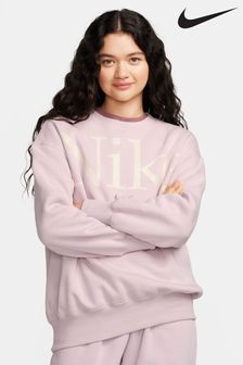 Nike Pale Pink Oversized Varsity Crew Neck Sweatshirt (N29948) | €82