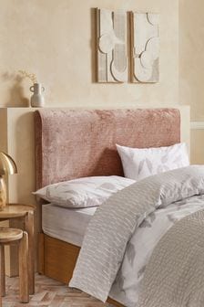 Plush Chenille Rose Pink Contemporary Upholstered Headboard (N29963) | €155 - €245