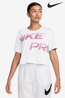 Blanc - Haut Nike Dri-fit Pro Graphic à manches courtes (N29995) | 41€