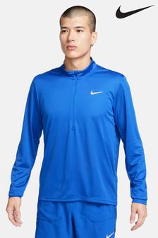Svetlo modra - tekaška majica s polovično zadrgo Nike Dri-fit Pacer (N30000) | €51