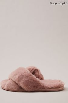 Phase Eight Pink Faux Fur Sliders Slippers (N30124) | $86