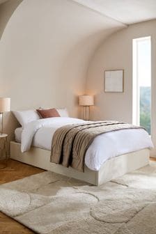 Soft Velvet Natural Oyster Matson Upholstered Ottoman Storage Divan Bed (N30262) | €610 - €725