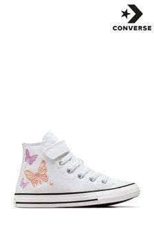 Converse White/Pink Chuck Taylor Butterfly Embroidered Junior Trainers (N30279) | 287 SAR