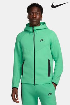 Jasnozielone - Bluza polarowa z kapturem Nike Tech zapinana na suwak (N30329) | 695 zł