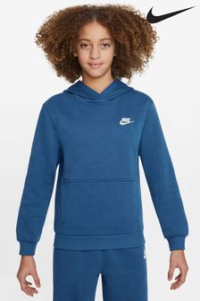 Albastru deschis - Hanorac fără fermoar Nike Club din fleece (N30412) | 239 LEI