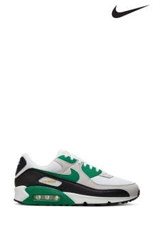 Nike White/Green Air Max 90 Trainers (N30427) | kr1,882