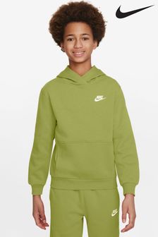 Zielony Chartreuse - Bluza polarowa z kapturem zakładana przez głowę Nike Club (N30461) | 250 zł