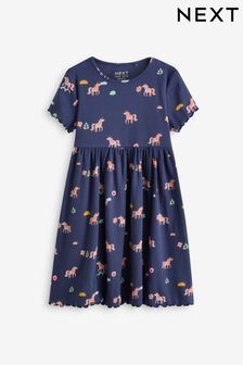 Navy Short Sleeve Jersey Dress (3mths-7yrs) (N30520) | €8 - €11