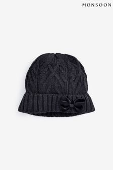 Monsoon Black Sparkly Bow Beanie Hat (N30604) | €15 - €16