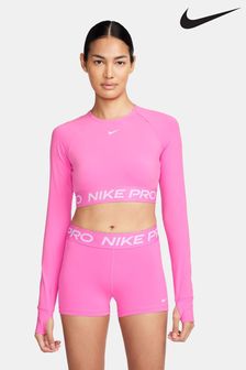 Nike Bright Pink Pro Dri-FIT Cropped Long-Sleeve Top (N30730) | kr730