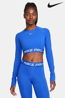 Blau - Nike Pro Dri-fit Cropped Long-sleeve Top (N30731) | 61 €
