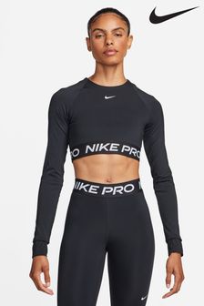 Schwarz - Nike Pro Dri-fit Cropped Long-sleeve Top (N30733) | 61 €