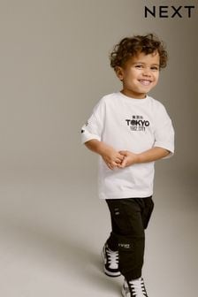 Black Multi Pocket Cargo Trousers & T-Shirt Set (3mths-7yrs) (N30805) | EGP669 - EGP790
