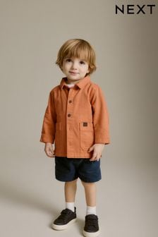 Orange Denim Shacket, T-Shirt and Shorts Set (3mths-7yrs) (N30806) | ₪ 126 - ₪ 143