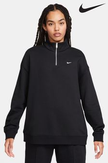 Schwarz - Nike Sweatshirt mit Logo und kurzem Reißverschluss hinten (N30821) | 101 €