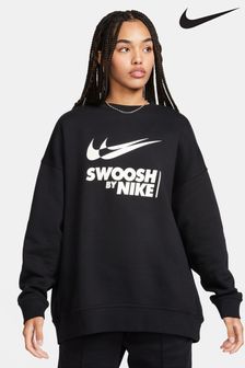 Nike Black Oversized Swoosh Logo Sweatshirt (N30826) | $95