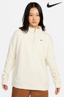 Creme - Nike Sweatshirt mit Logo und kurzem Reißverschluss hinten (N30863) | 100 €