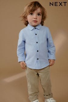 Modra - Klasična srajca z dolgimi rokavi (3 mesecev–7 let) (N30903) | €13 - €15