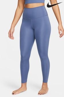 Синий - леггинсы 7/8 с завышенной талией Nike йоги (N30944) | €76