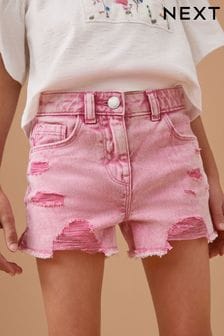 Pink Frayed Edge Distressed Shorts (3-16yrs) (N30973) | NT$440 - NT$670