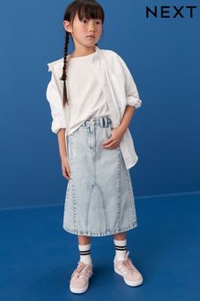 Mid Blue Denim Midi Skirt (3-16yrs) (N30979) | $24 - $32