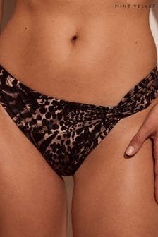 Mint Velvet Leopard Twist Side Bikini Briefs (N31012) | LEI 209