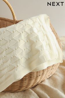 Cream Pointelle Baby Blanket (N31031) | CA$42