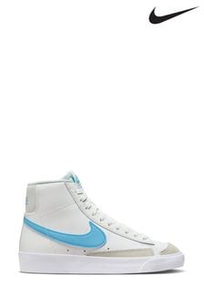 White/Blue - Nike Blazer 77 Mid Youth Trainers (N31040) | kr1 250