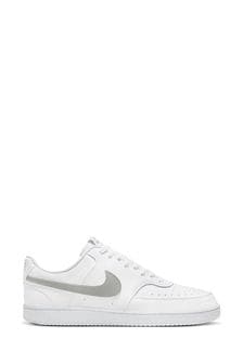Nike Grey/White Court Vision Low Trainers (N31056) | kr974