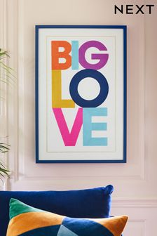 Multicolour Big Love Embroidered Framed Wall Art (N31099) | 475 zł