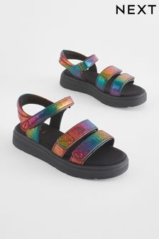 Rainbow Metallic Chunky Wedge Sandals (N31129) | HK$192 - HK$253