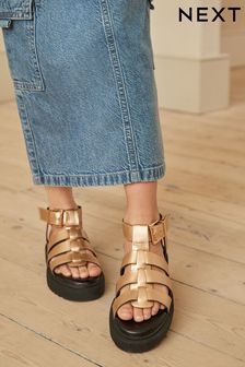 Rose Gold Chunky Gladiator Sandals (N31141) | $41 - $52