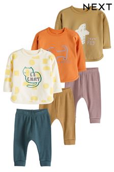 Leuchtender Animalprint - Baby T-Shirts und Leggings Set 6er Packung (N31179) | 43 € - 45 €