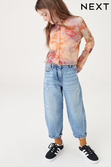 Умеренно синяя джинсовая ткань - Джинсы-шаровары (3-16 лет) (N31184) | 10 720 тг - 14 070 тг
