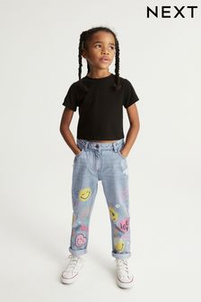 Middenblauw denim - SmileyWorld mom jeans (3-16 jr) (N31194) | €37 - €45