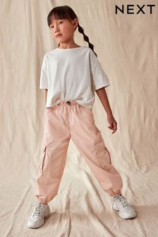 Light Pink Parachute Cargo Trousers (3-16yrs) (N31206) | ￥2,780 - ￥3,640