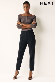 Черный - Зауженные трикотажные брюки спереди (N31298) | €12