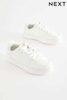 White Chunky Lace-Up Trainers (N31328) | KRW47,000 - KRW61,900
