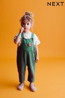 Green Dungarees and T-Shirt Set (3mths-7yrs) (N31345) | KRW47,000 - KRW55,500