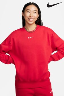 Roșu - Bluză flaușată Nike Swoosh supradimensionată pentru copii (N31430) | 328 LEI