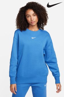 Albastru - Bluză flaușată Nike Swoosh supradimensionată pentru copii (N31431) | 328 LEI