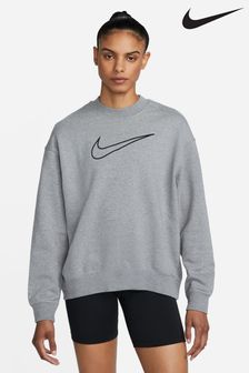 Szary - Bluza Nike Dri-fit Get Fit z okrągłym dekoltem i nadrukiem graficznym (N31436) | 315 zł