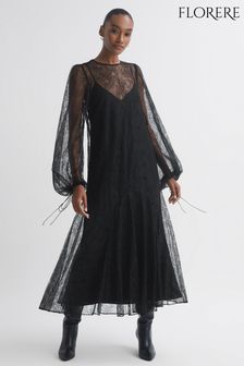 Florere Lace Midi Dress (N31479) | $358