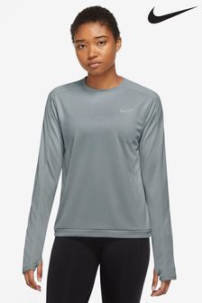 Negro - Top para correr de cuello redondo en tejido Dri-Fit de Nike (N31614) | 54 €