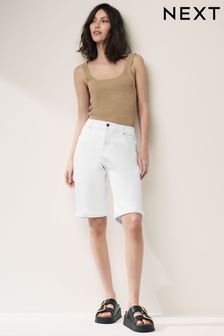 Белый - Джинсовые шорты длиной до колена (N31660) | €26