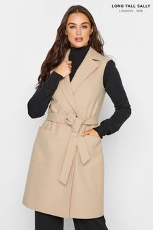 Long Tall Sally Natural Sleeveless Double Breasted Jacket (N31679) | €38